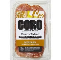 Coro Foods Uncured Mustard Salami Sliced