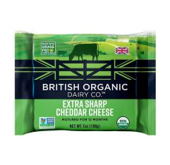 British Organic Dairy Company Extra Sharp Cheddar Cuts Organic