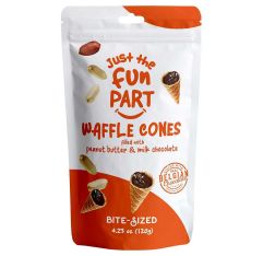 Just The Fun Part Waffle Cones Filled with Peanut Butter & Milk Chocolate