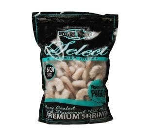 Chef's Net Select 16-20 White Shrimp Peeled & Deveined Tail On