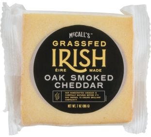 McCall's Cheddar Grass Fed Irish Oak Smoked Cheddar