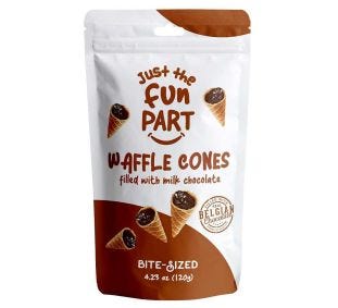 Just The Fun Part Waffle Cones Filled with Milk Chocolate