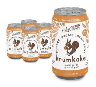 New Creation Soda Works Krumkake Butter Pecan Cream Soda