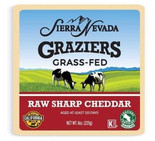 Graziers Raw Milk Grass Fed Sharp Cheddar Bar