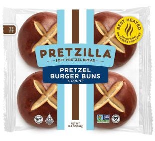 Pretzilla Soft Pretzel Burger Buns