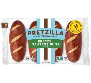 Pretzilla Soft Pretzel Sausage Buns