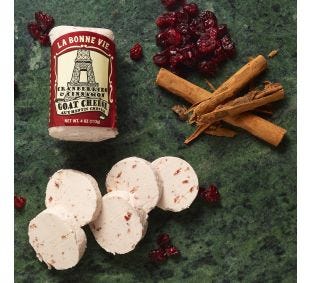 La Bonne Vie Cranberries & Cinnamon Goat Log