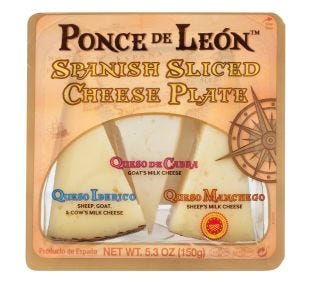 Ponce De Leon Spanish Cheese Plate Sliced