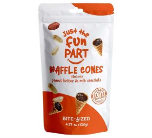 Just The Fun Part Waffle Cones Filled with Peanut Butter & Milk Chocolate