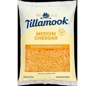 Tillamook Medium Cheddar Cheese Feather Shredded