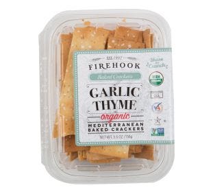 Firehook Garlic Thyme Mediterranean Crackers Organic