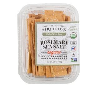 Firehook Rosemary Sea Salt Mediterranean Crackers Organic