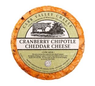 Carr Valley Cranberry Chipotle Cheddar Wheel