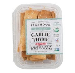 Firehook Garlic Thyme Mediterranean Crackers Organic