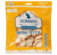 Roman's Bakehouse Original Pita Bread Mini Vegan