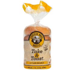 Einstein Bros Plain Bagels Take & Toast 5 Count