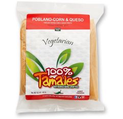 100% Artisan Poblano Corn & Queso Tamales Gluten Free