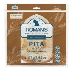 Roman's Bakehouse Whole Wheat Pita Bread Vegan